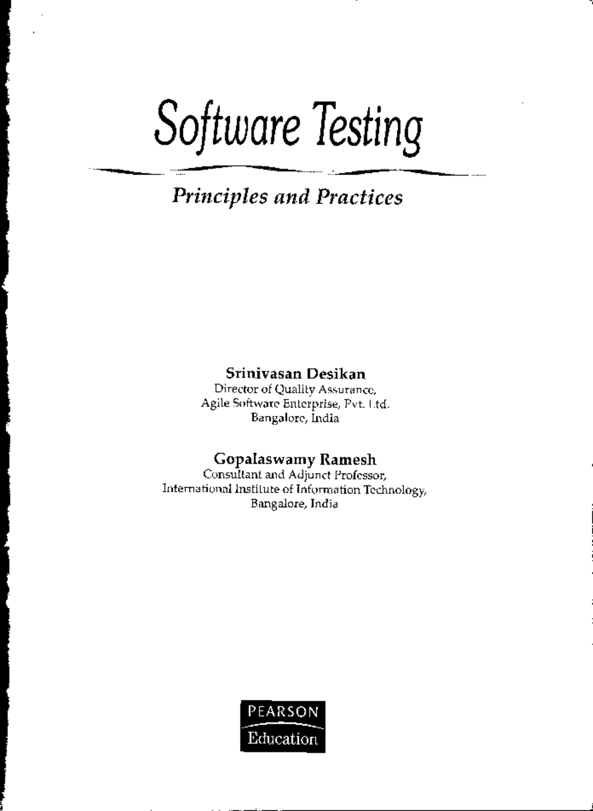 Software Testing Notes: Principles & Practices Overview - Studocu