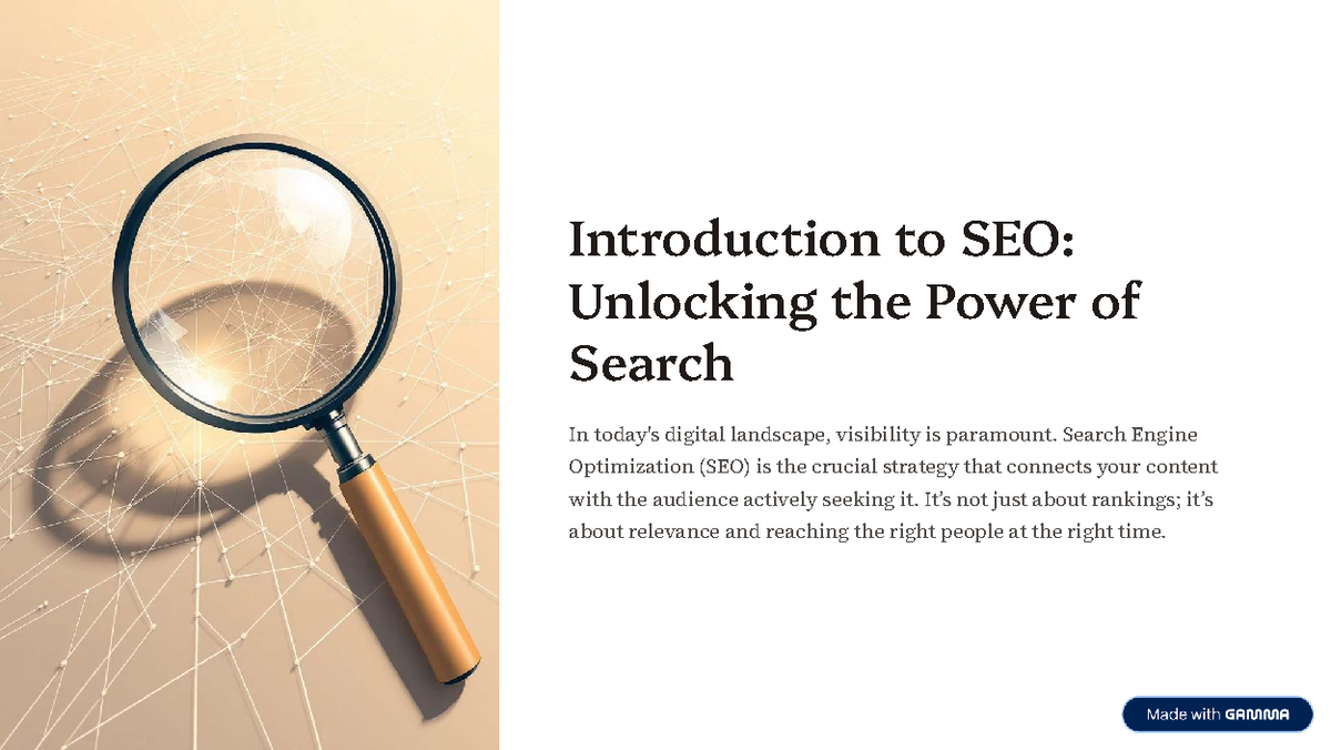 SEO 101: Unlocking Search Engine Power and Visibility - Studocu