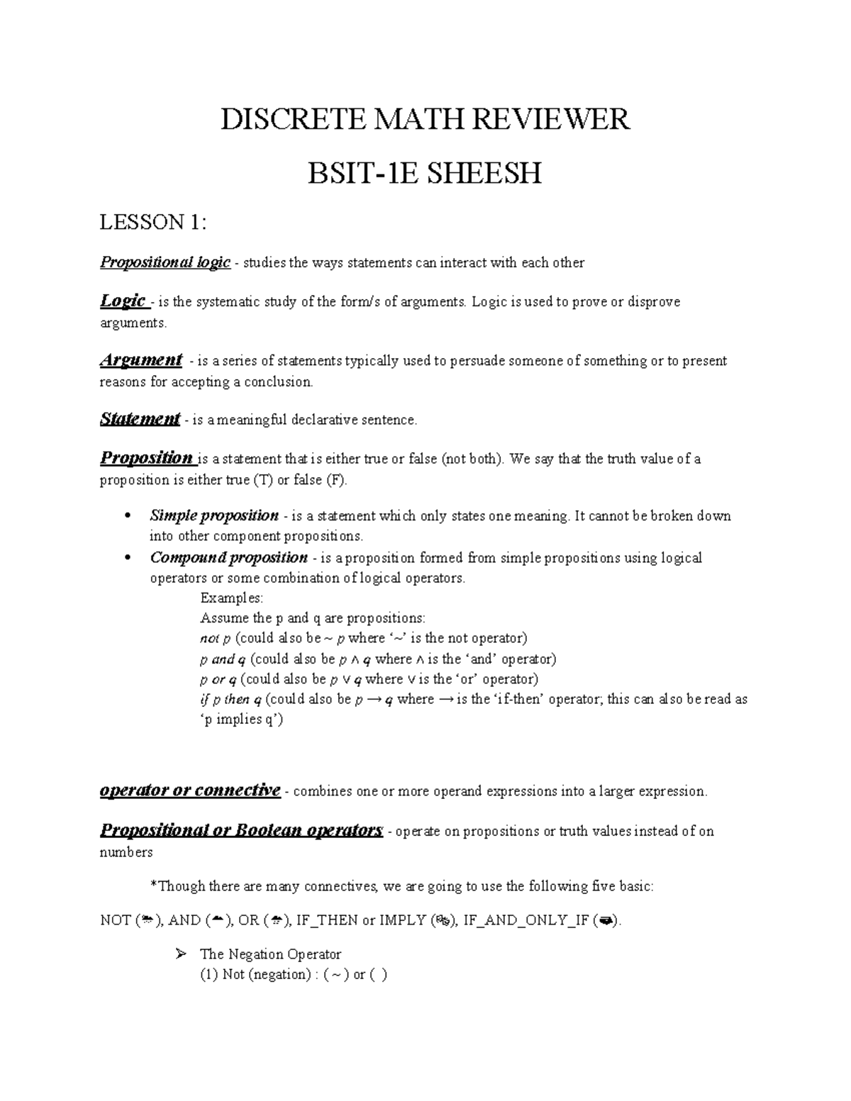 Discrete-MATH-1E: Comprehensive Reviewer for Logic and Boolean Algebra ...