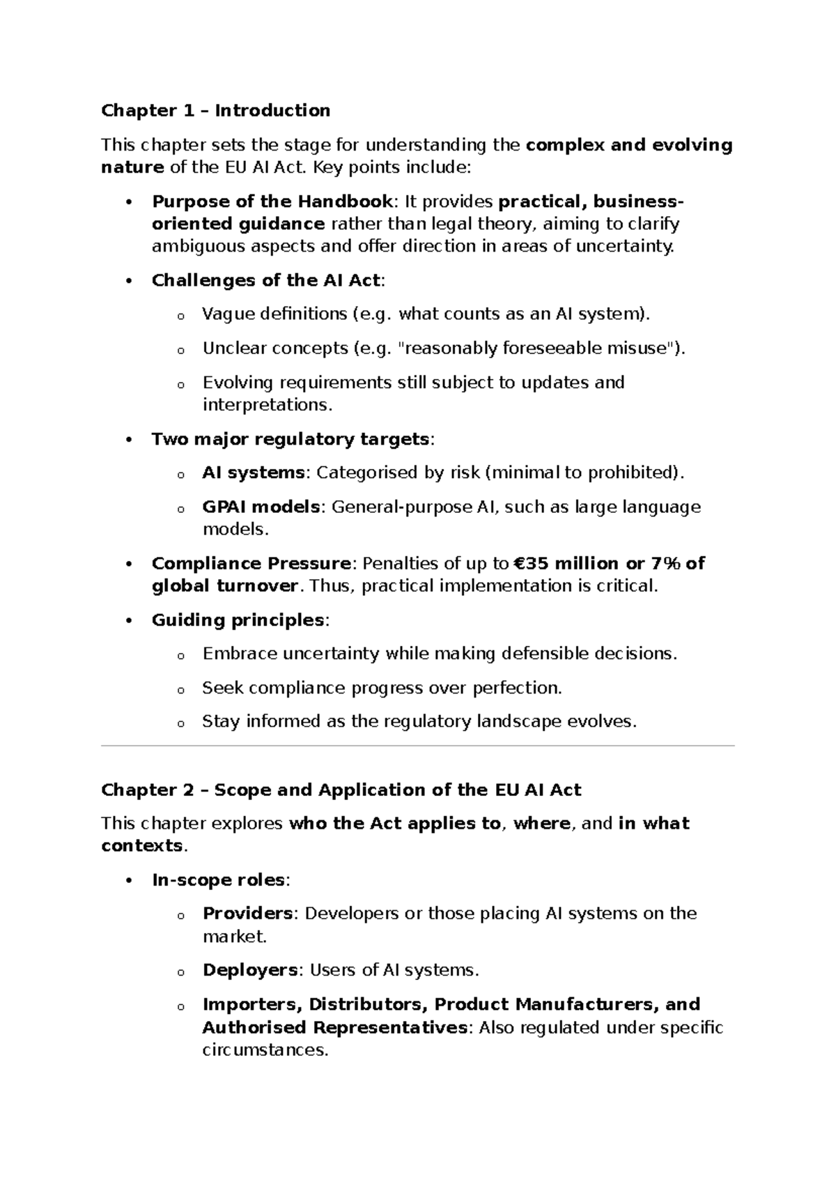 EU AI Act Overview: Key Insights and Compliance Guidelines - Studocu
