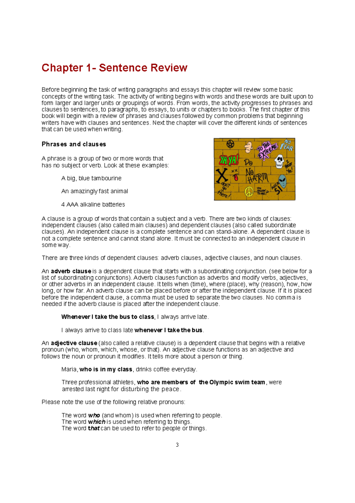 Composition S2: Chapter 1 Sentence Structure and Clause Review - Studocu