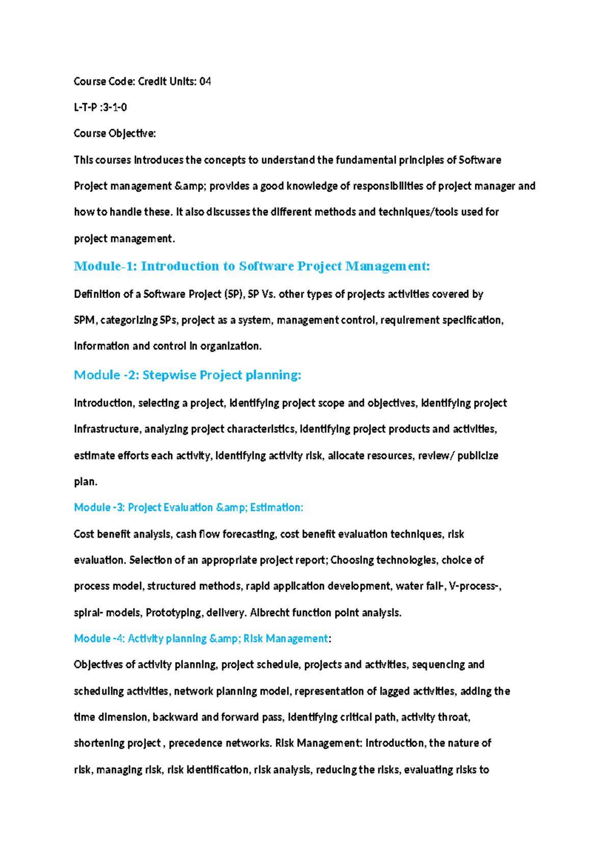 MCA SPM: Comprehensive Guide to Software Project Management Principles ...