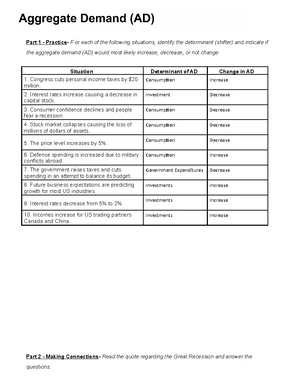 Aggregate Demand - Study Notes & Assignments - Studocu