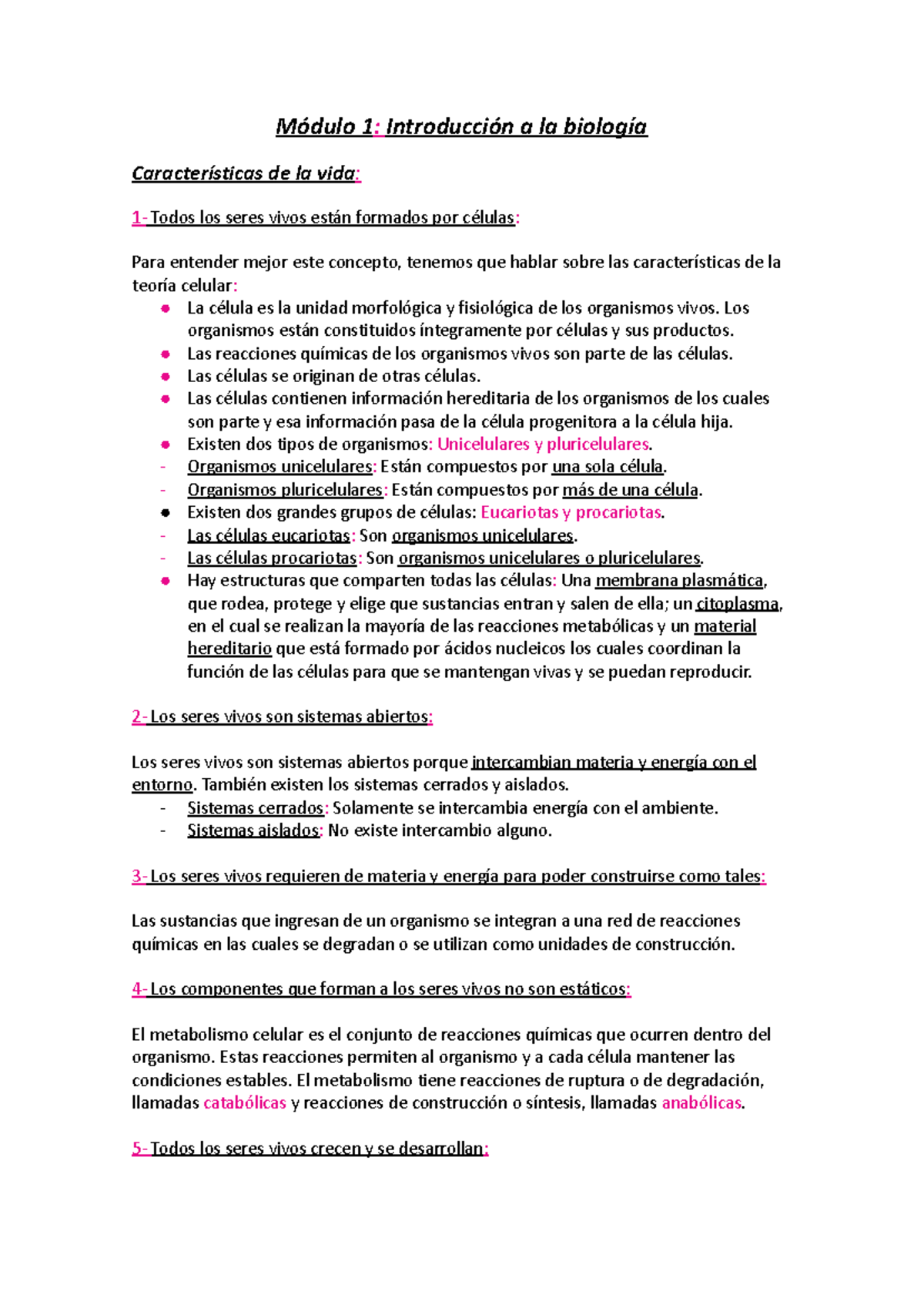 Resumen de Biología UNLAM 2024: Módulos 1-3 y Temas Esenciales - Document Preview
