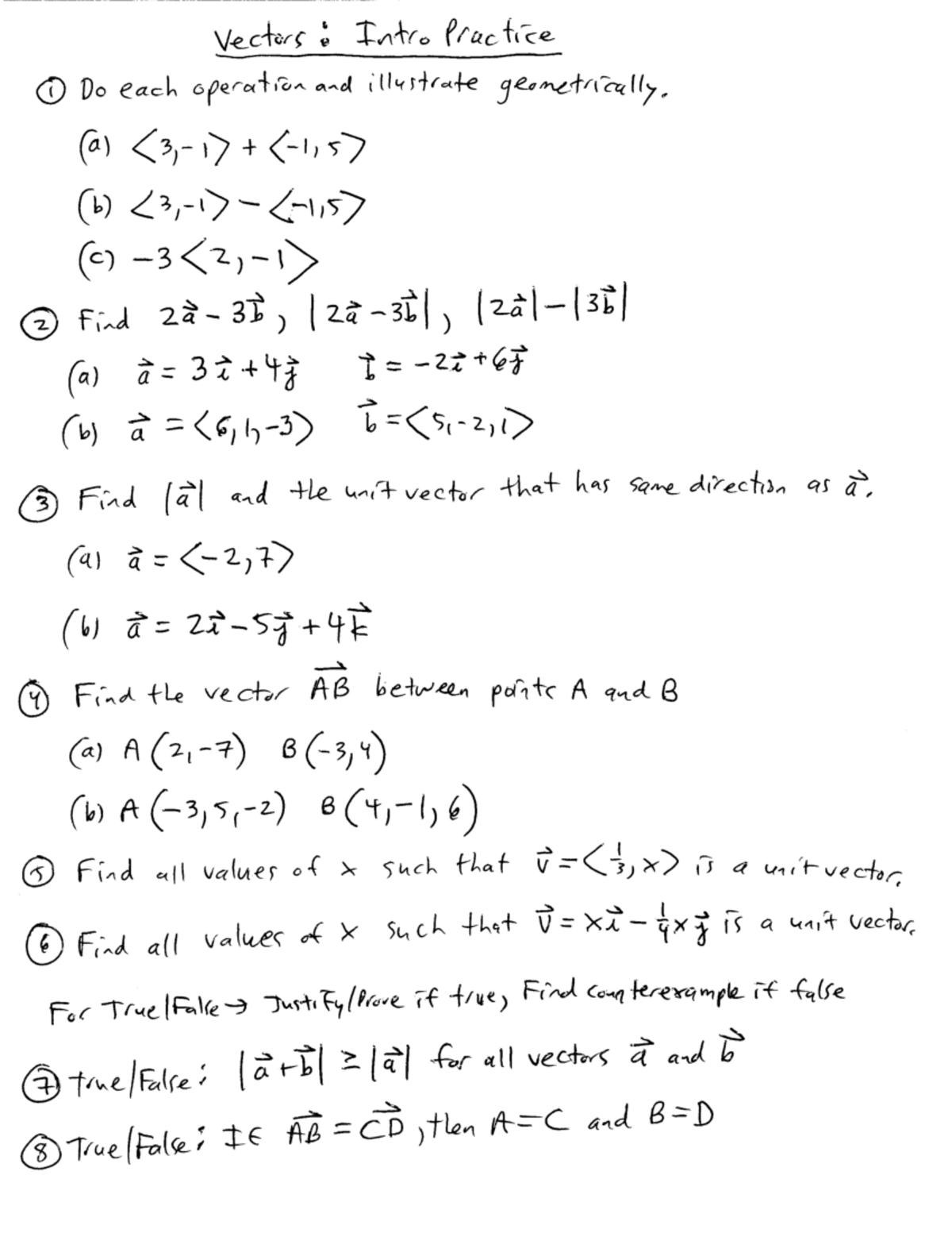 M220 Vectors - Introductory Practice Problems and Solutions - Studocu