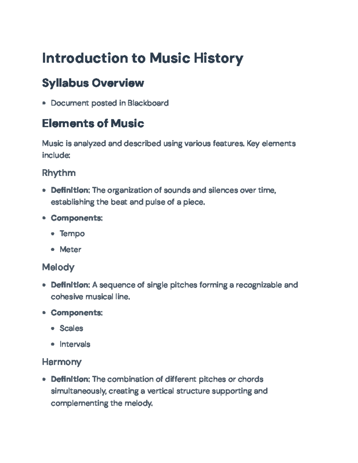Introduction to Music History: Key Concepts and Elements of Music ...