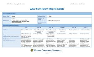 Task 4- WGU Curriculum Map - WGU Curriculum Map General Information ...