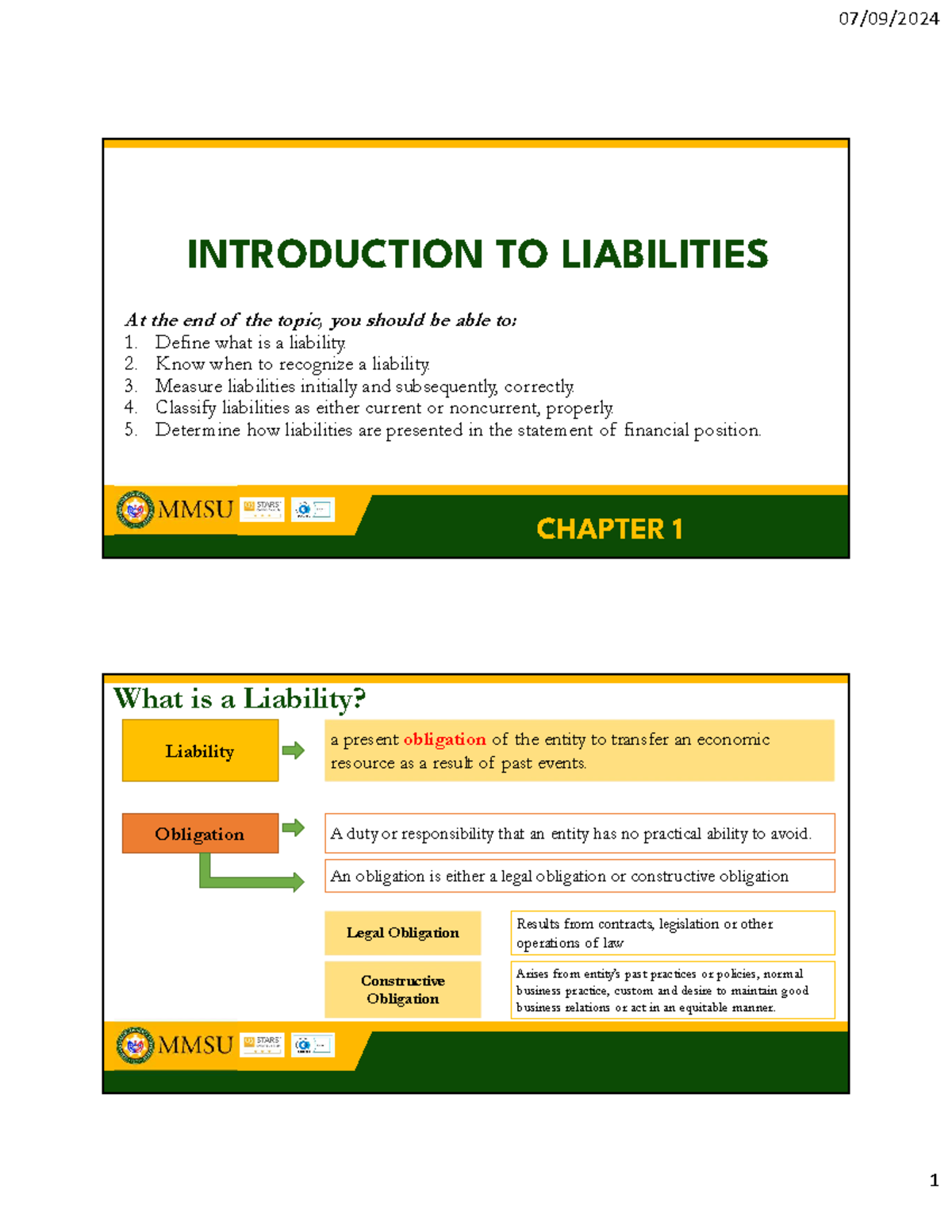 Chapter-1 - help you with your review - INTRODUCTION TO LIABILITIES At ...