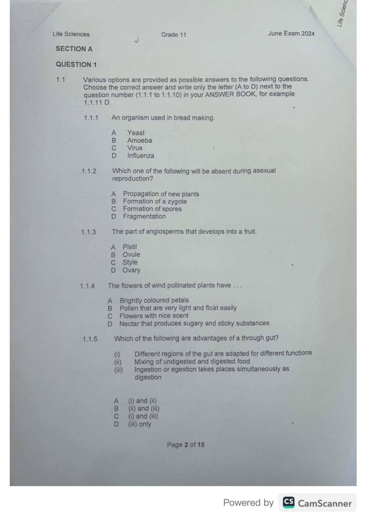 Life Sciences Grade 11 June Exam 2024: Comprehensive Question Guide ...
