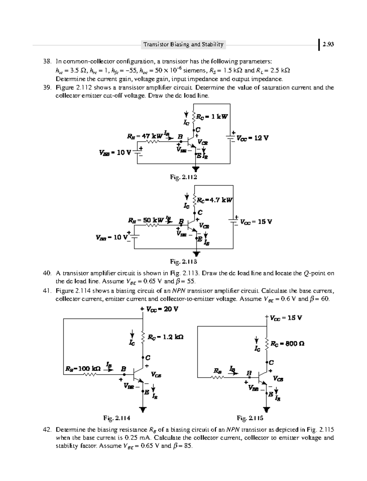 Transistor Biasing and Stability: Practice Questions E2 - Studocu