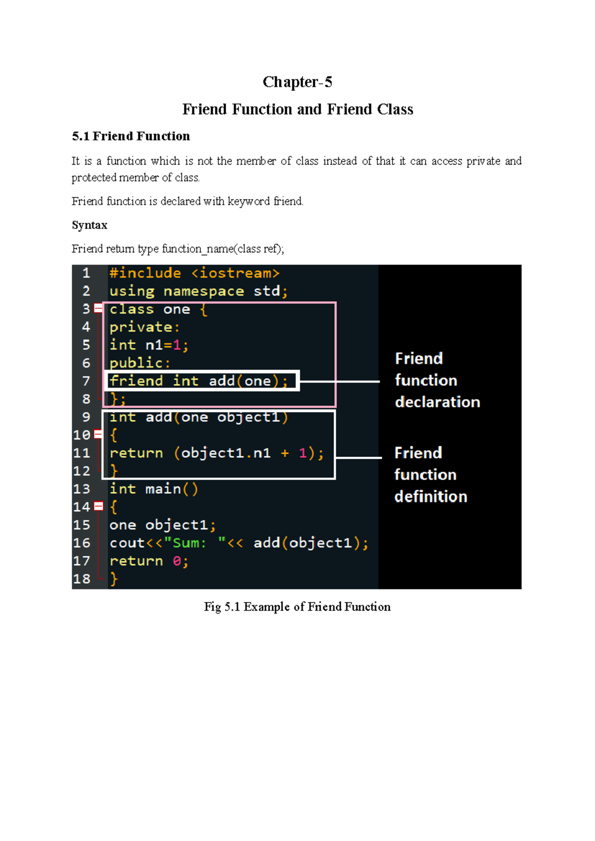 Chapter 5 - C++ Training Report: Friend Functions & Classes - Studocu