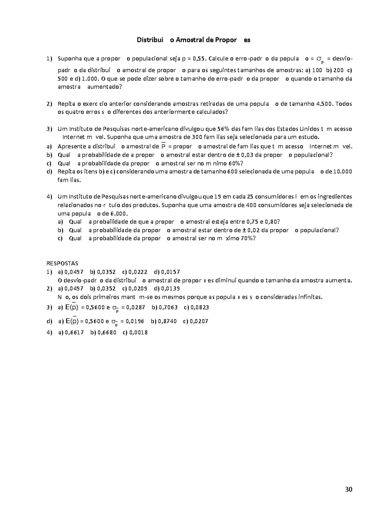Lista+9+Distribui%C3%A7%C3%A3o+Amostral+de+Propor%C3%A7%C3%B5es - 30 ...