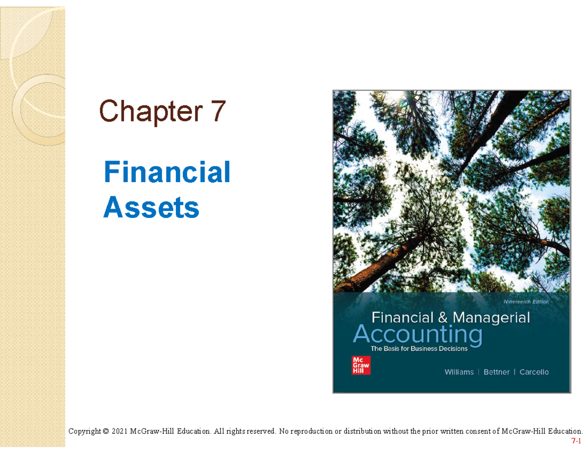 Financial Assets Overview - Chapter 7 Notes (FIN 101) - Studocu