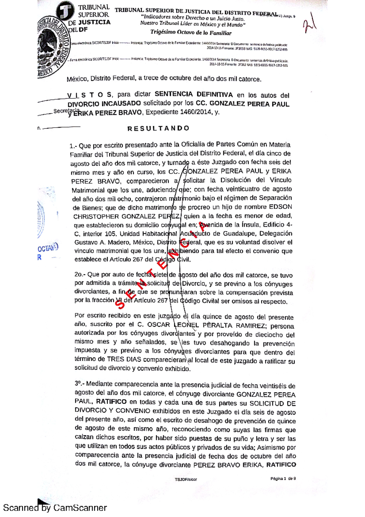 Sentencia Divorcio Paul - TRIBUNAL SUPERIOR TRIBUNAL SUPERIOR DE ...