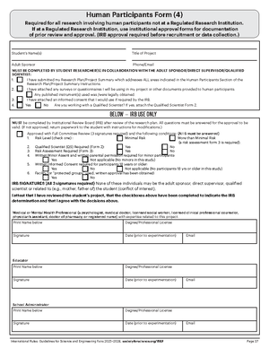 1A Student Project Checklist for Science Fair Submissions - Studocu