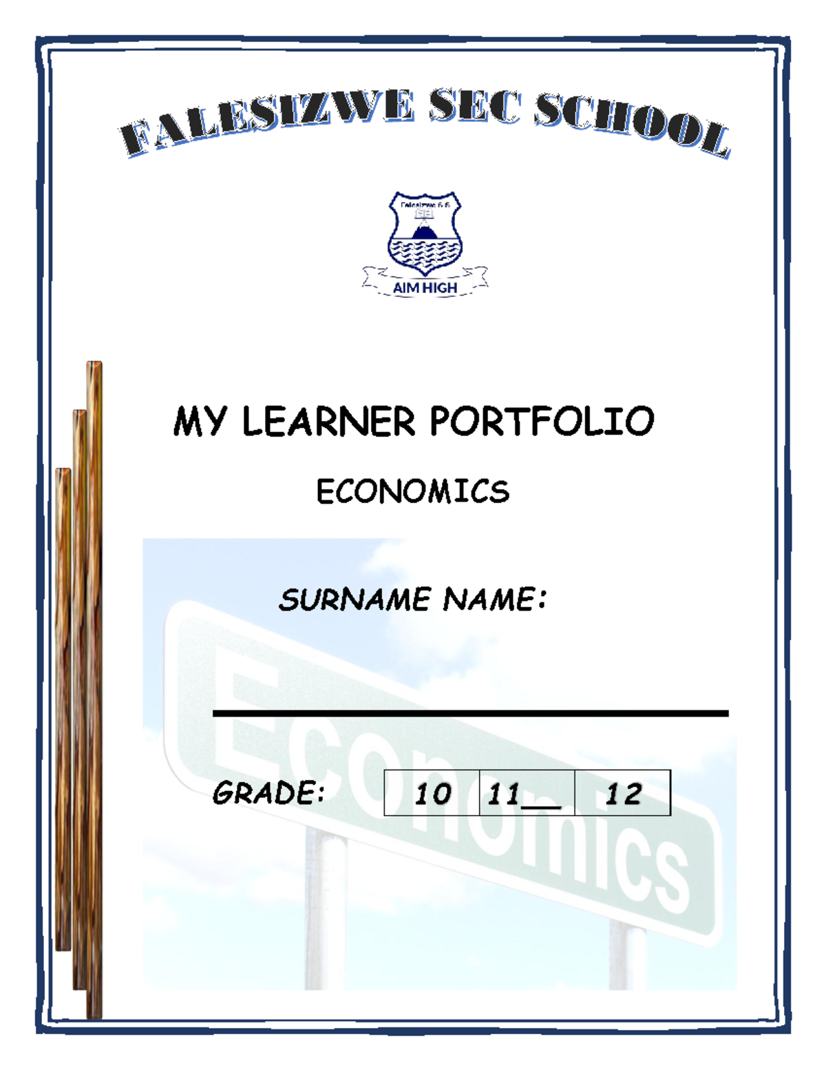 Learner File Cover and Dividers - MY LEARNER PORTFOLIO ECONOMICS ...