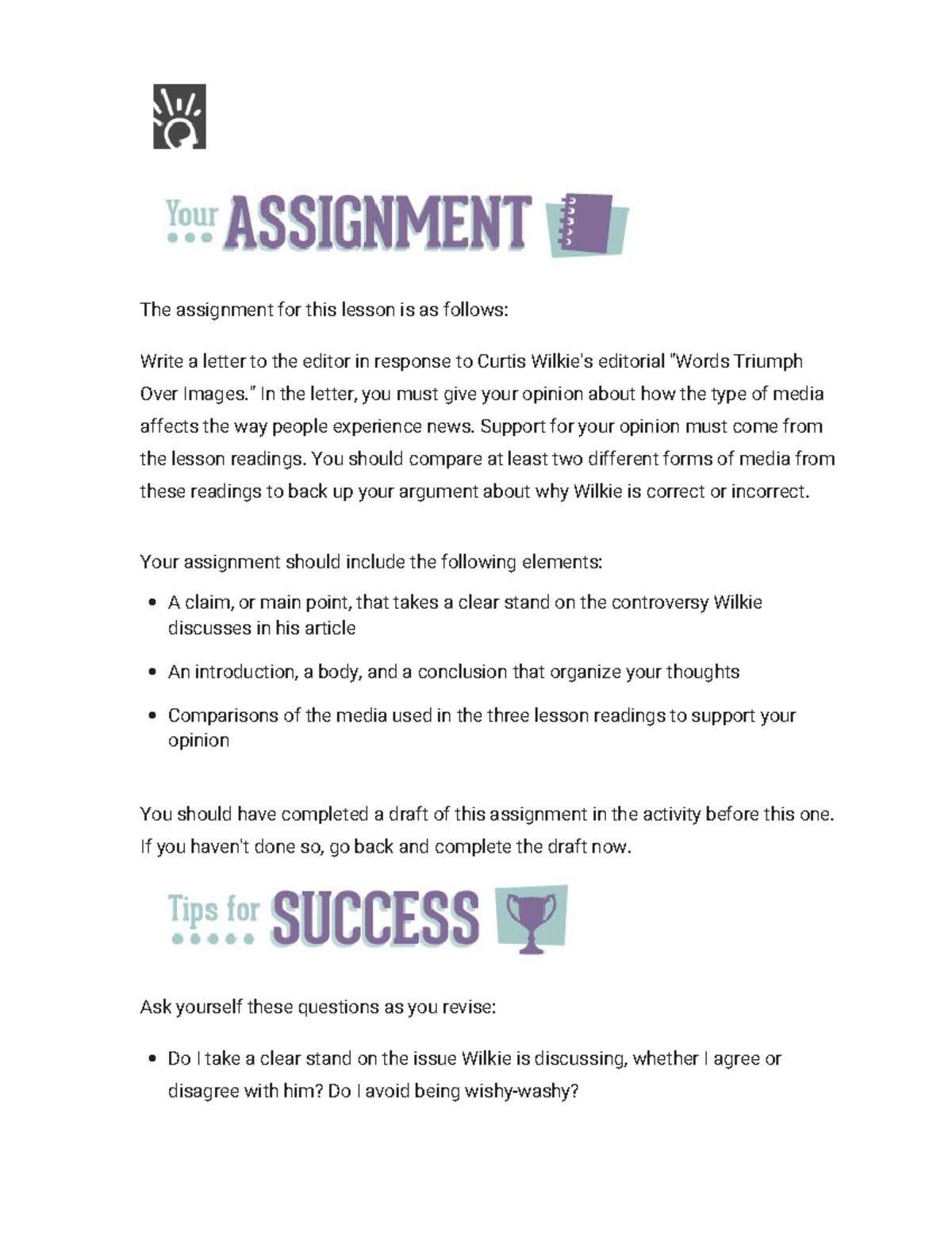 2.2.9 Practice: Media Comparison Letter Assignment - Studocu