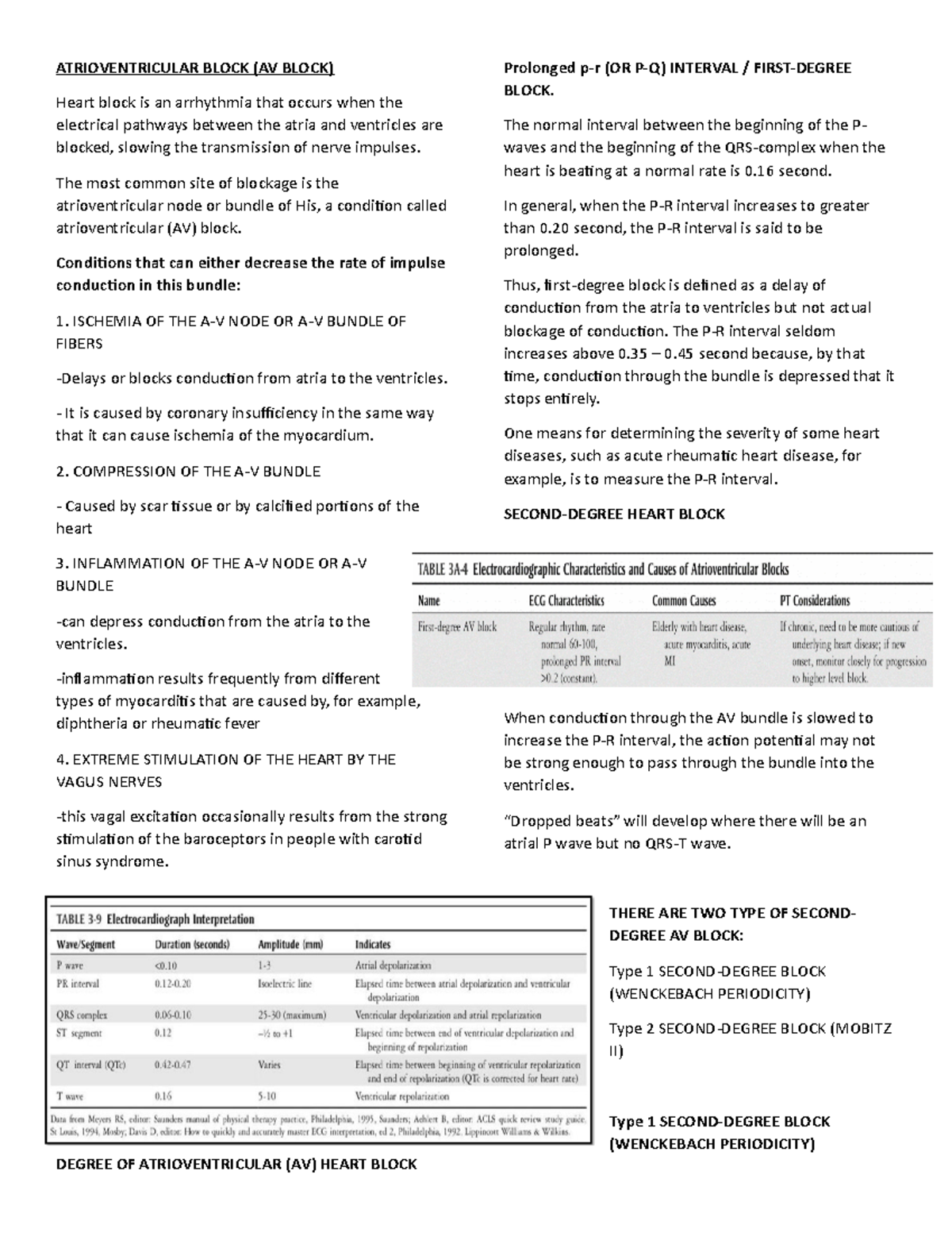 Atrioventricular Block Handout - ATRIOVENTRICULAR BLOCK (AV BLOCK ...