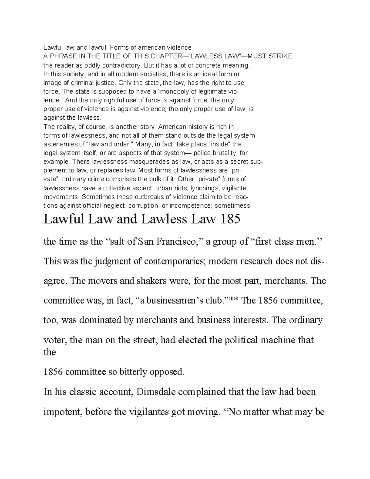 Lawful vs Lawless: Analyzing American Violence and Justice Issues - Studocu