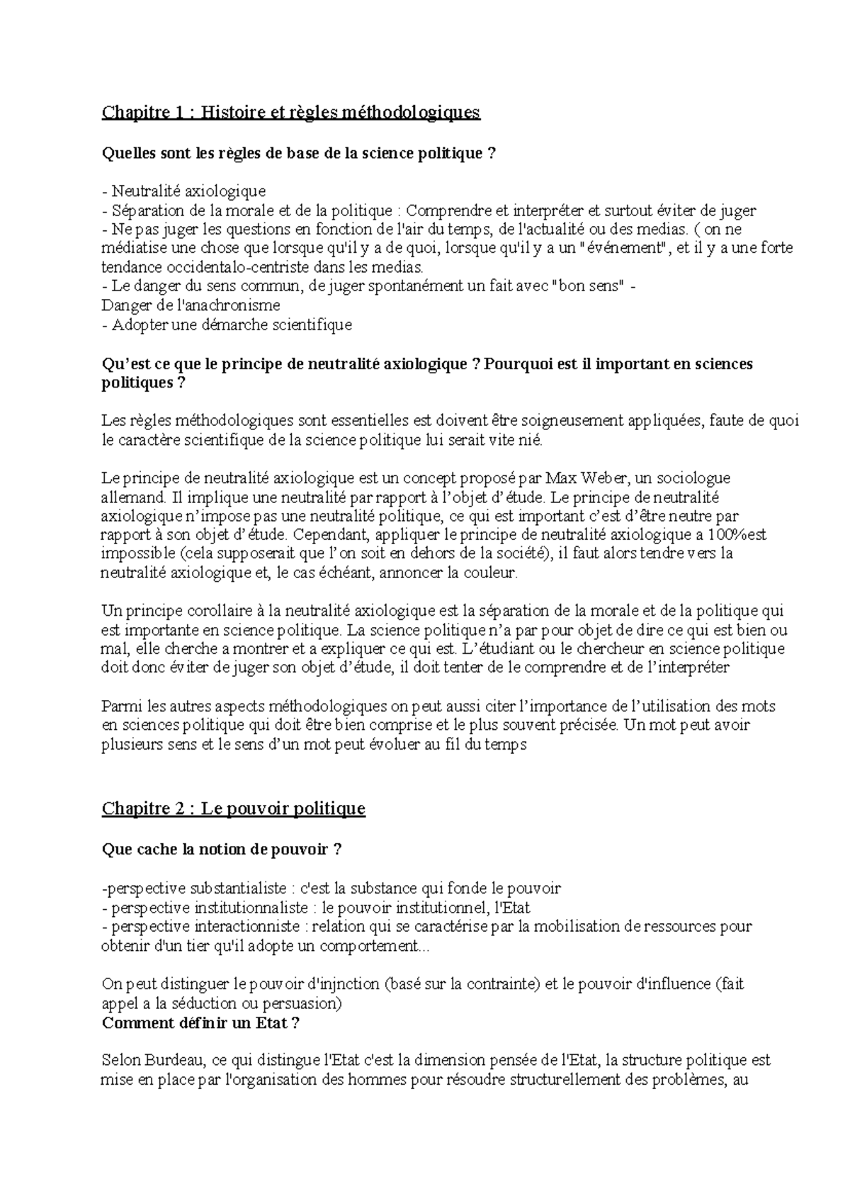 Chapitre 1 : Histoire et Méthodologie en Science Politique - SC PO ...