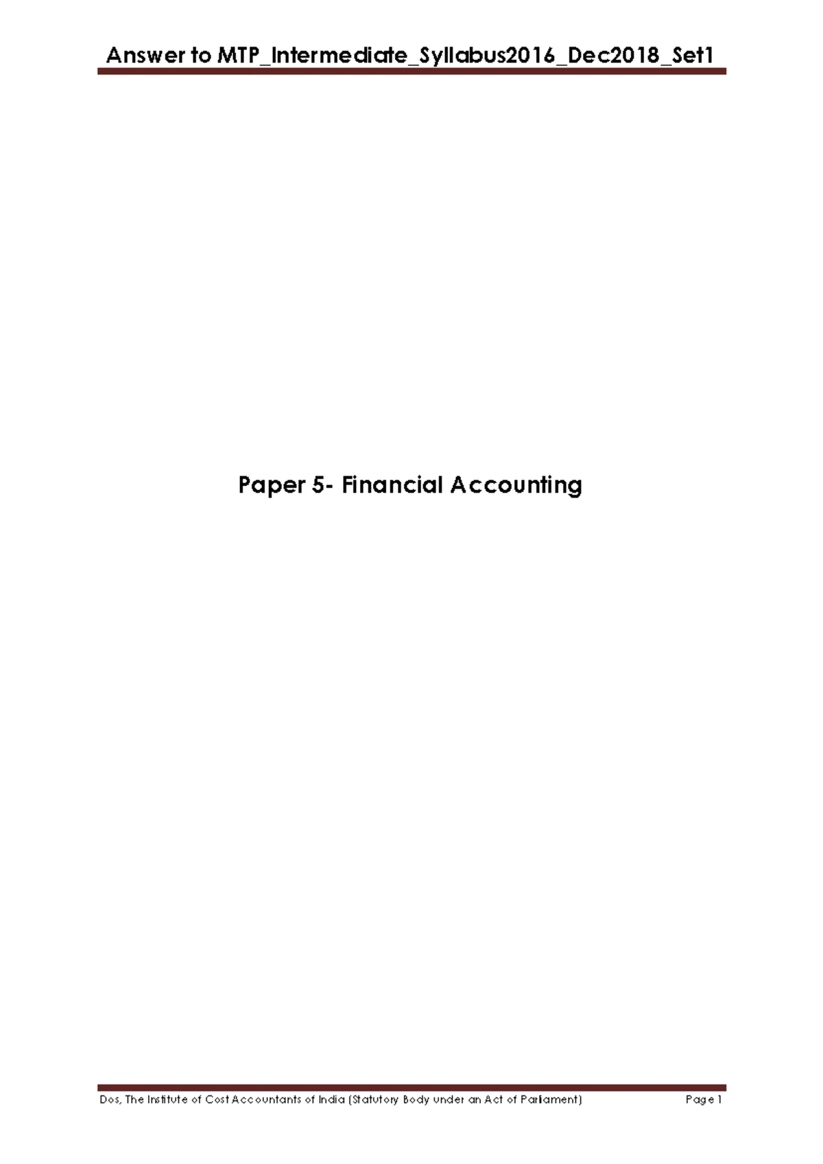 Question Paper with Model Answers - Mock Test Papers (MTP) - Step Fly ...