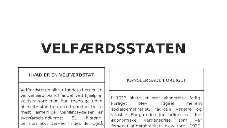 Velfærdsstaten: Noter til Undervisning om Velfærd og Sociale Ydelser ...