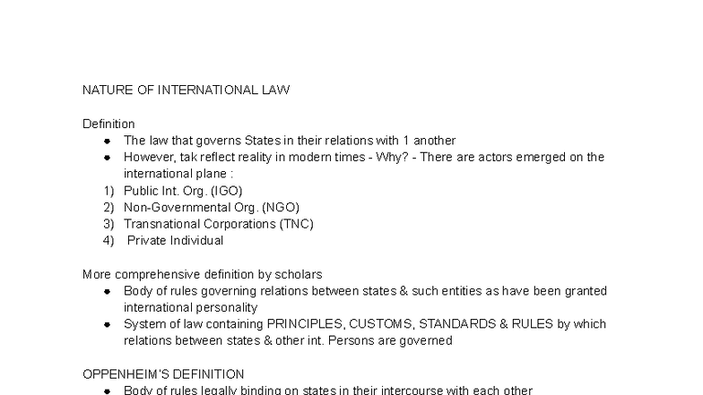 PIL 101 Midterm Exam Notes: Understanding International Law - Studocu