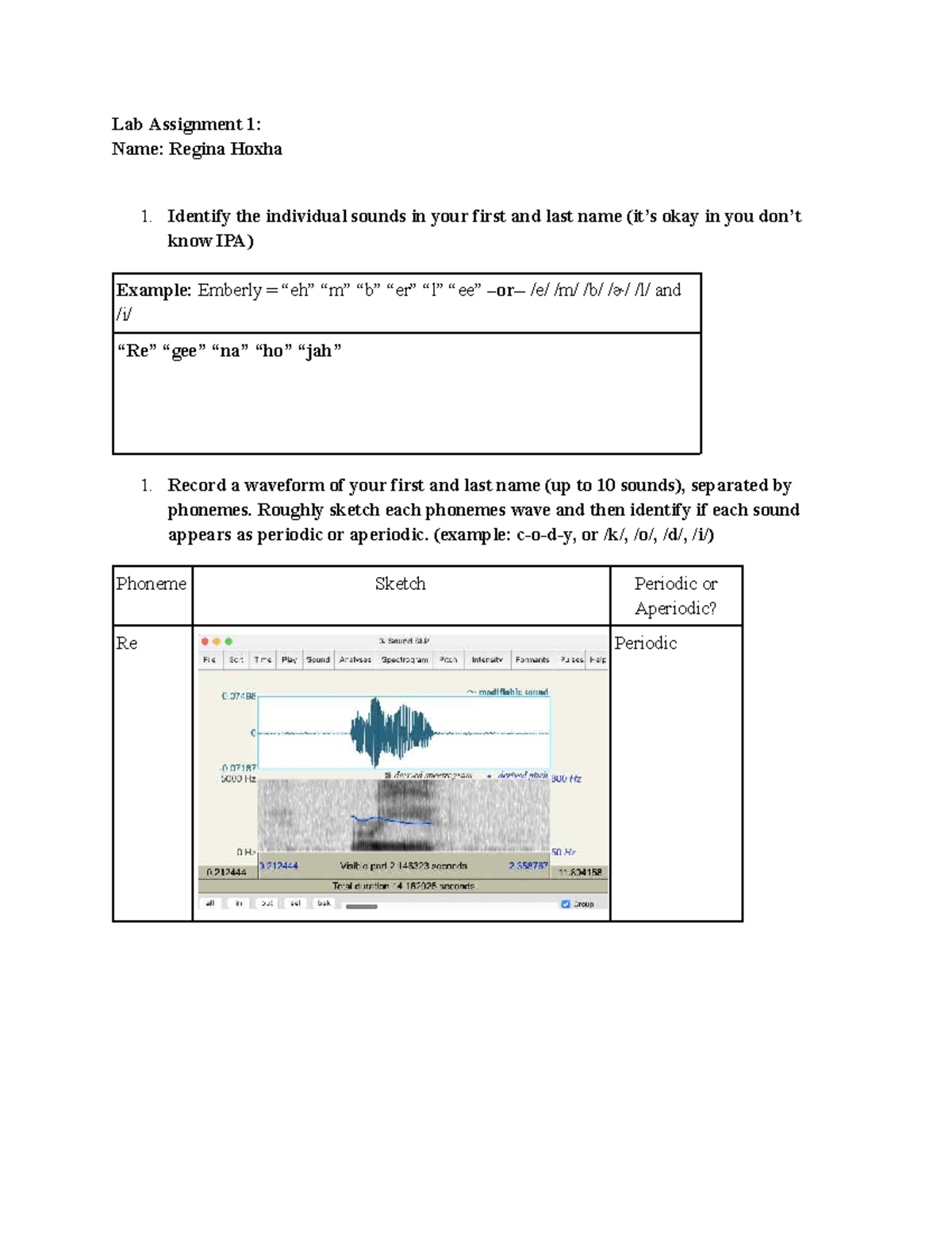 Lab Assignment 1 SLP - Identify Sounds in Names with IPA - Studocu