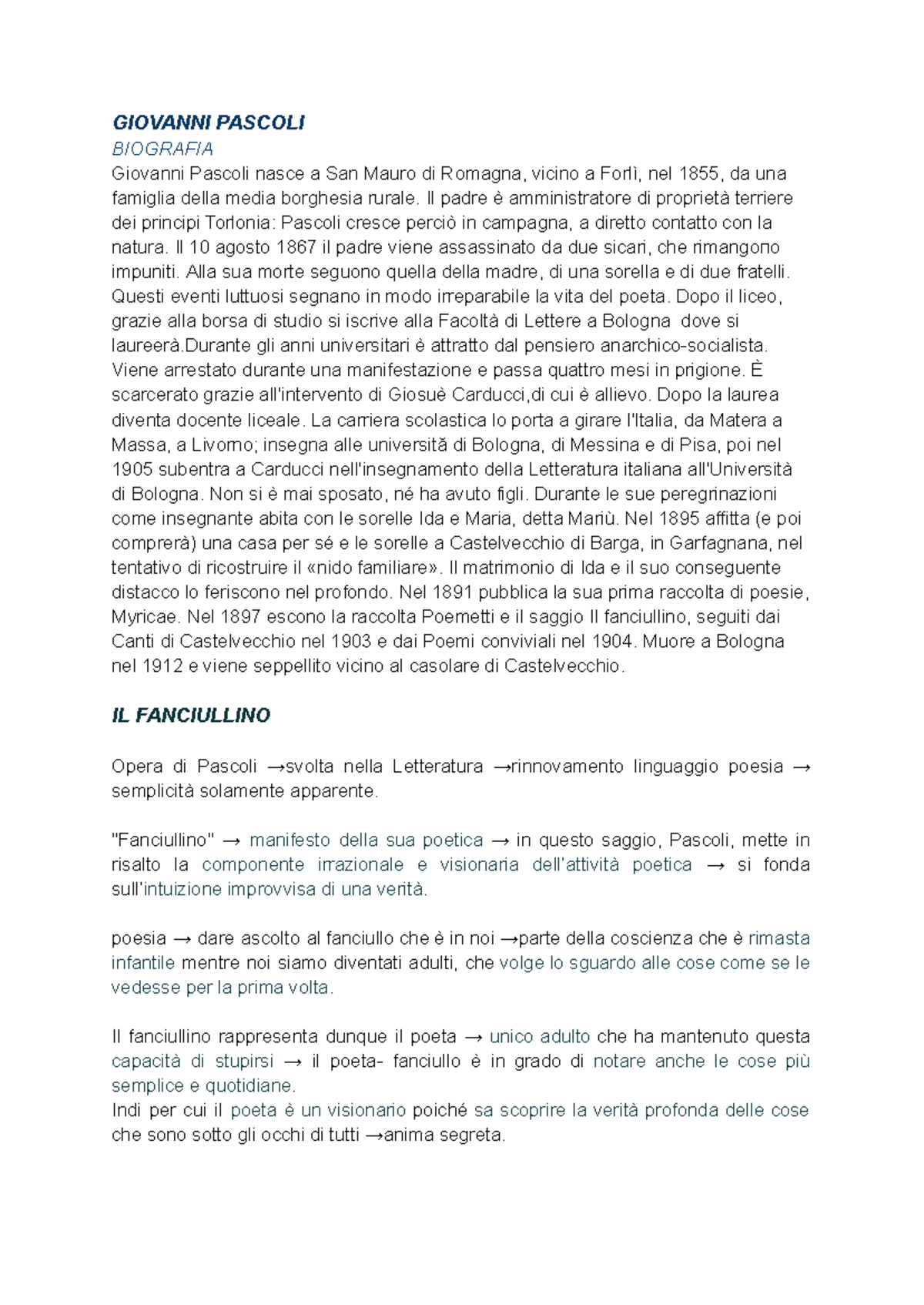 giovanni-pascoli-sintesi-ripasso-last-minute-studocu