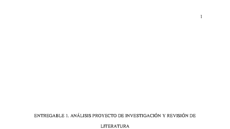 Entregable 1: Análisis del Proyecto de Investigación y Revisión de Literatura - - Document Preview