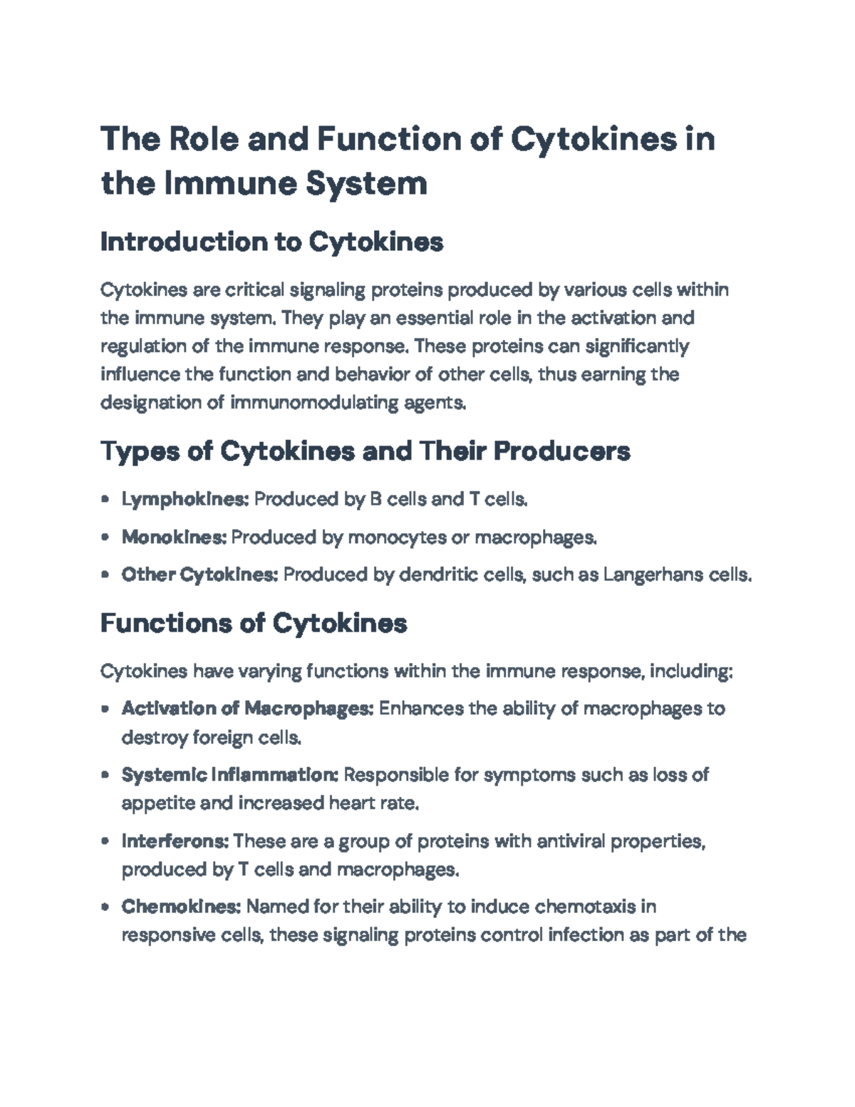 Cytokines and Their Critical Role in the Immune System Functions - The ...