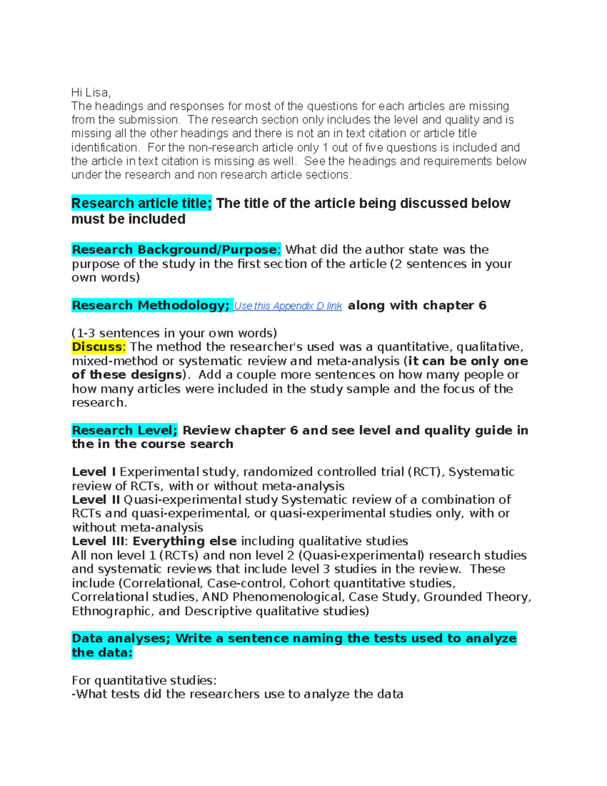 TIPS - appendix - Hi Lisa, The headings and responses for most of the ...