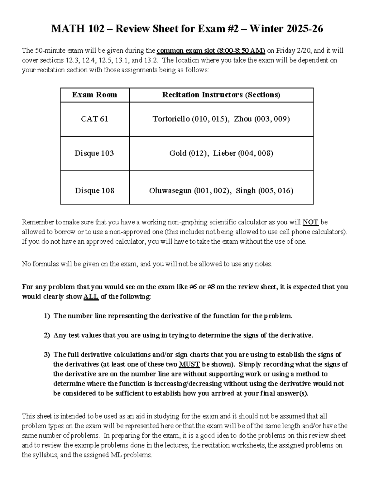 MATH 102 X2 Review Sheet & Solutions for Winter 2025-26 Exam - Studocu