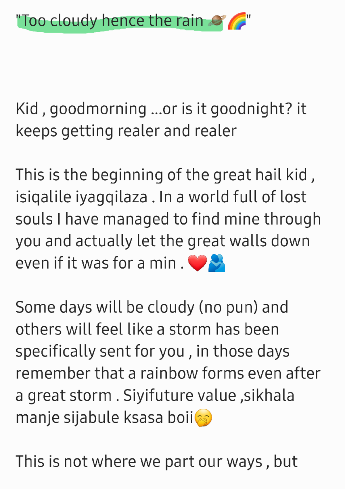Letters to Cloudy: Letters from an Unstable Soul on Inner Peace - Studocu