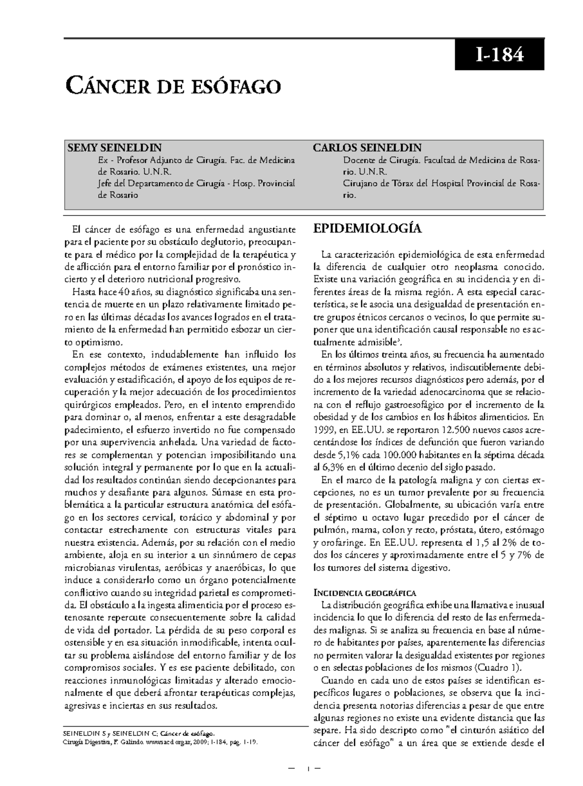 Cáncer de Esófago: Anatomía y Epidemiología - Curso de Cirugía - Studocu