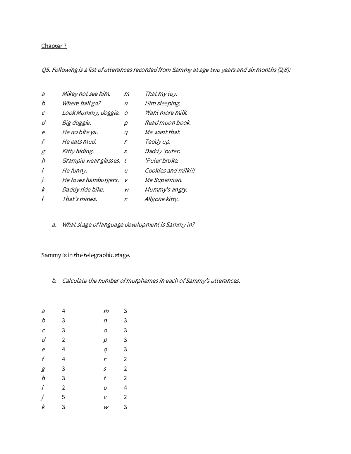 ARTS1691 - Chapter 7 Language Development Analysis - Studocu