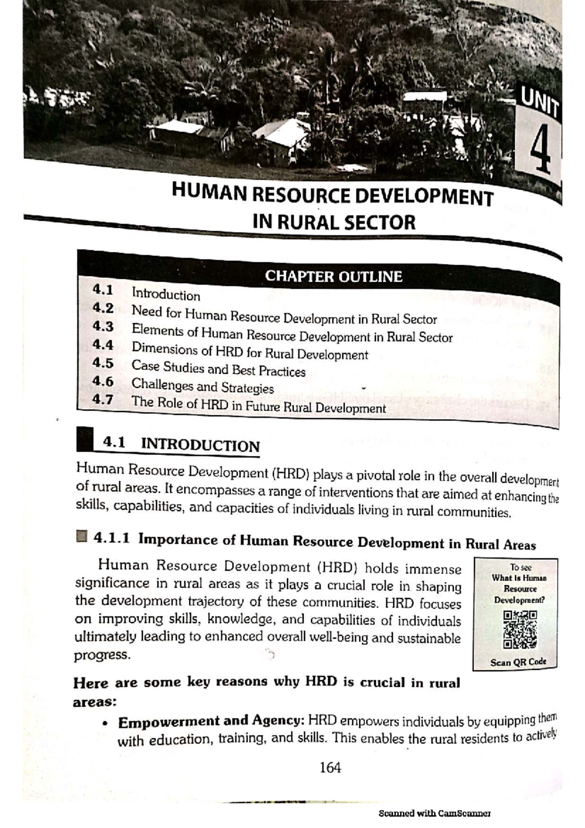 UNIT 4 RURAL DEVELOPMENT: HUMAN RESOURCE DEVELOPMENT IN THE RURAL ...