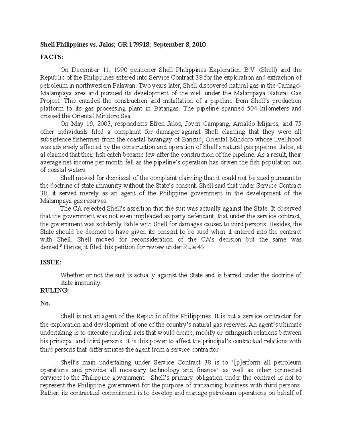 401 Shell Philippines vs. Jalos; GR 179918; Supreme Court Ruling ...