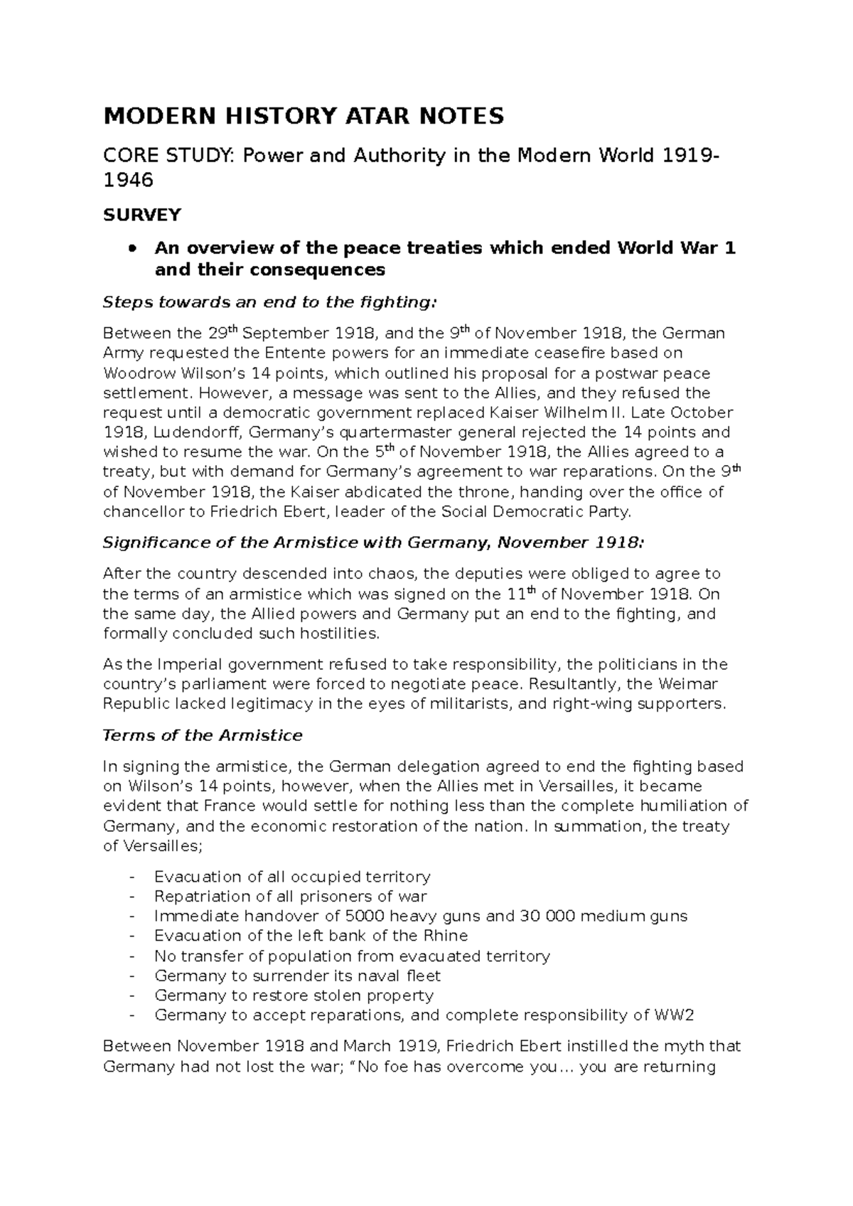Power and Authority in the Modern World (MH-ATAR Notes) - Studocu