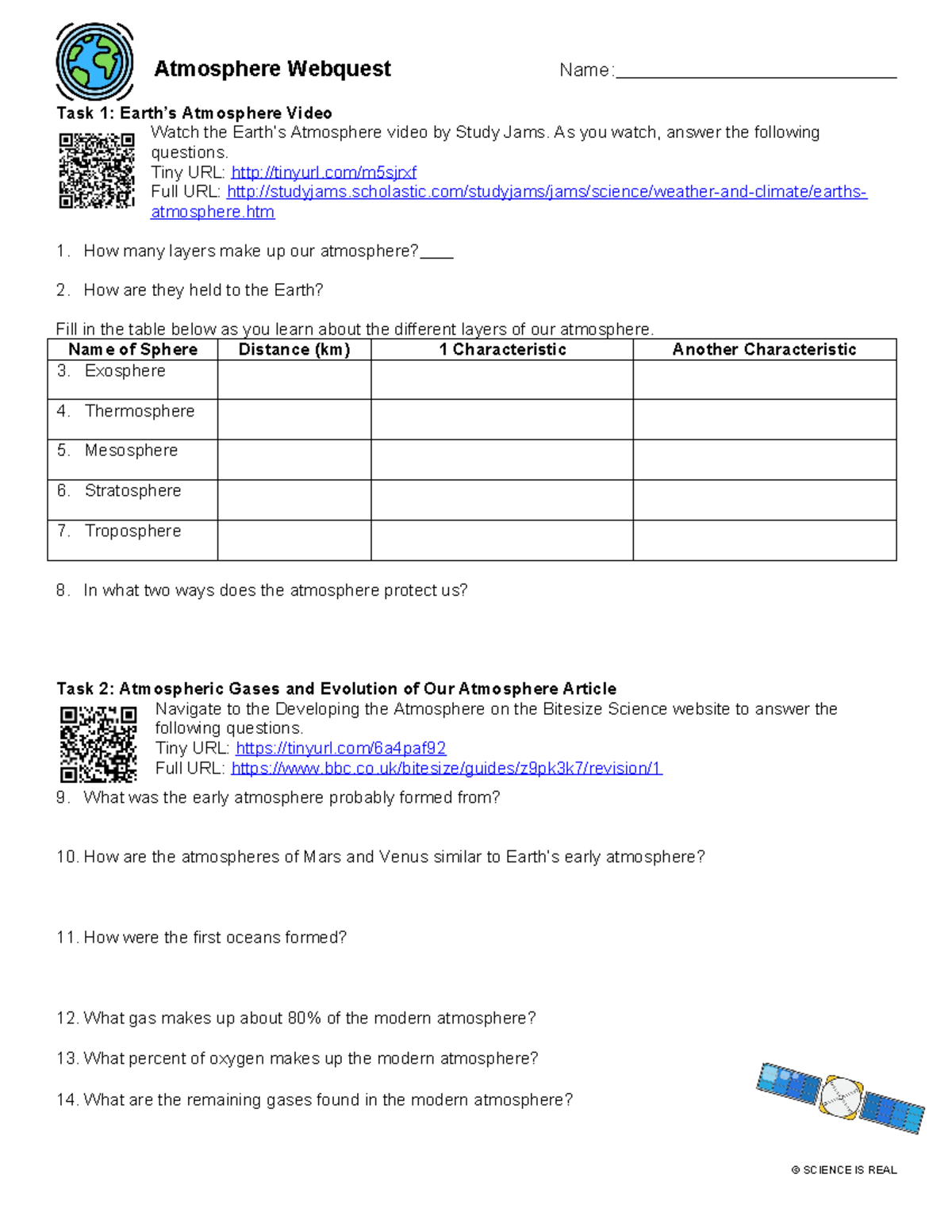 Atmosphere Webquest Student Handout - Earth Science Activities - Studocu