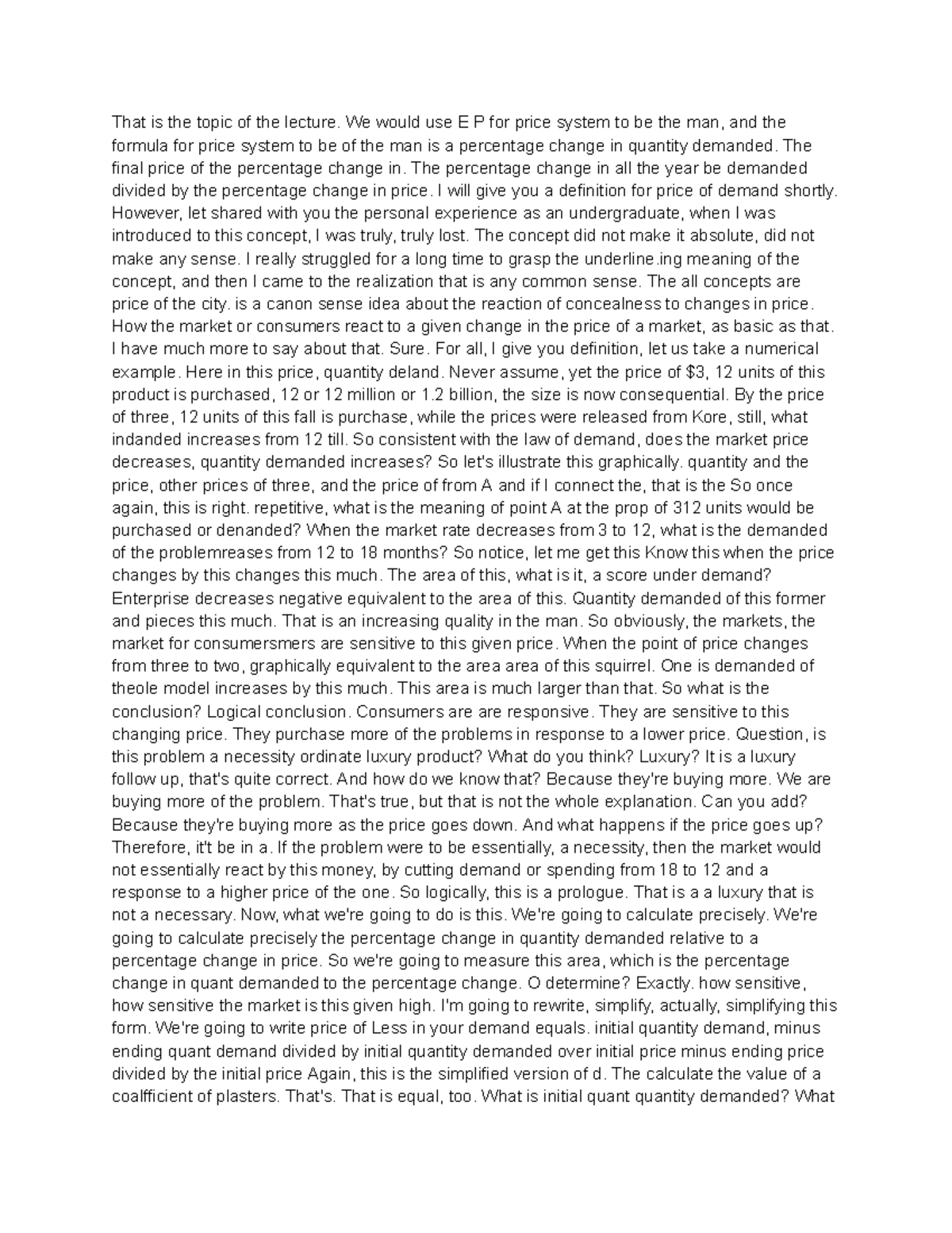 Final Exam Notes on Demand & Price Elasticity in ECON 101 - Studocu