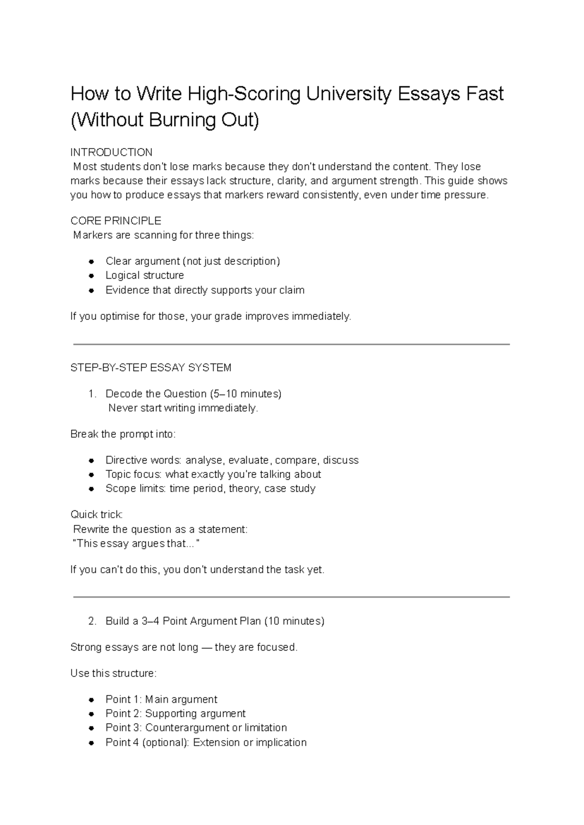 How to Write High-Scoring University Essays Fast (Without Burnout ...