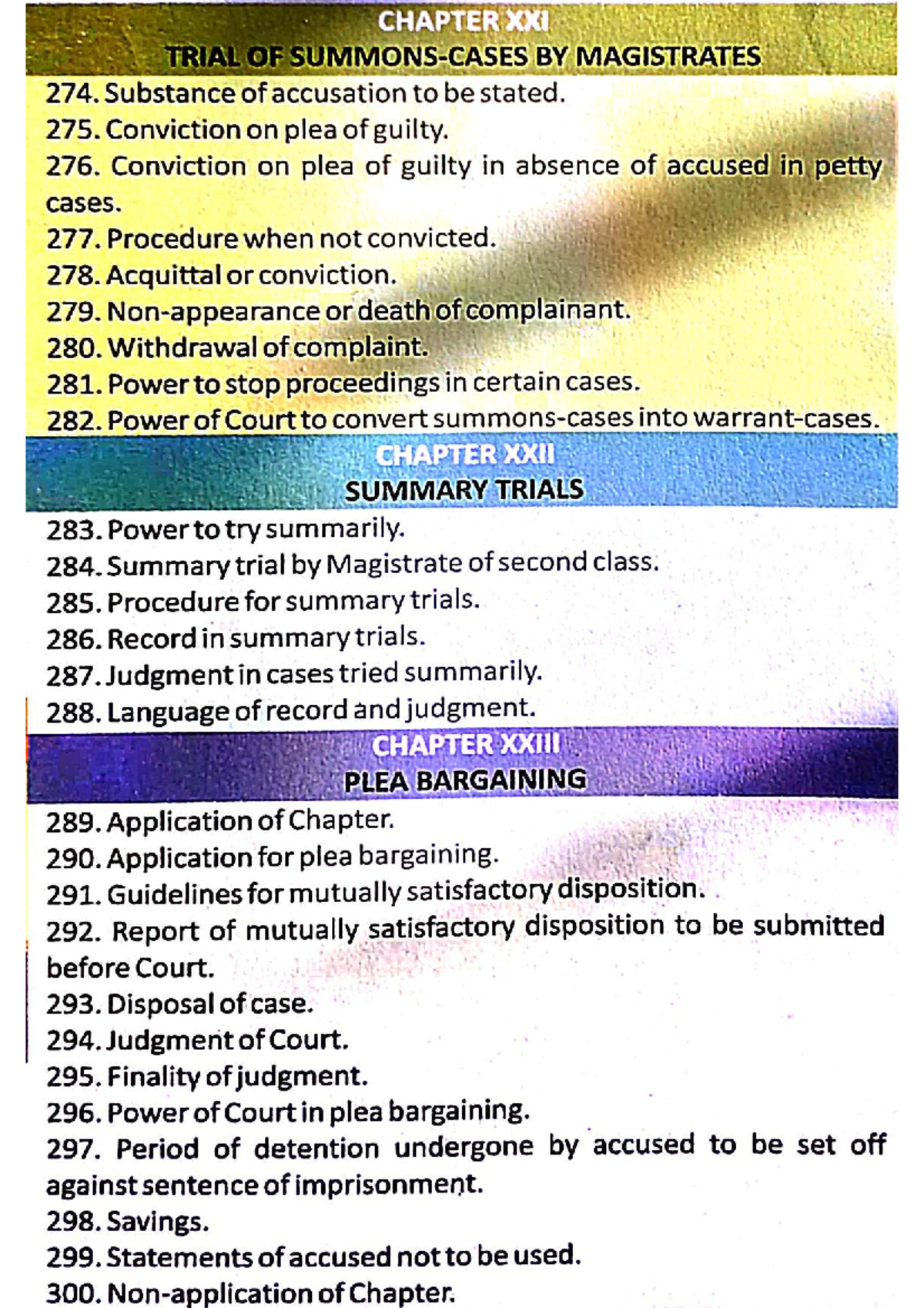 BNSS LLB1 - Chapter XXI & XXII: Trial Procedures and Plea Bargaining ...