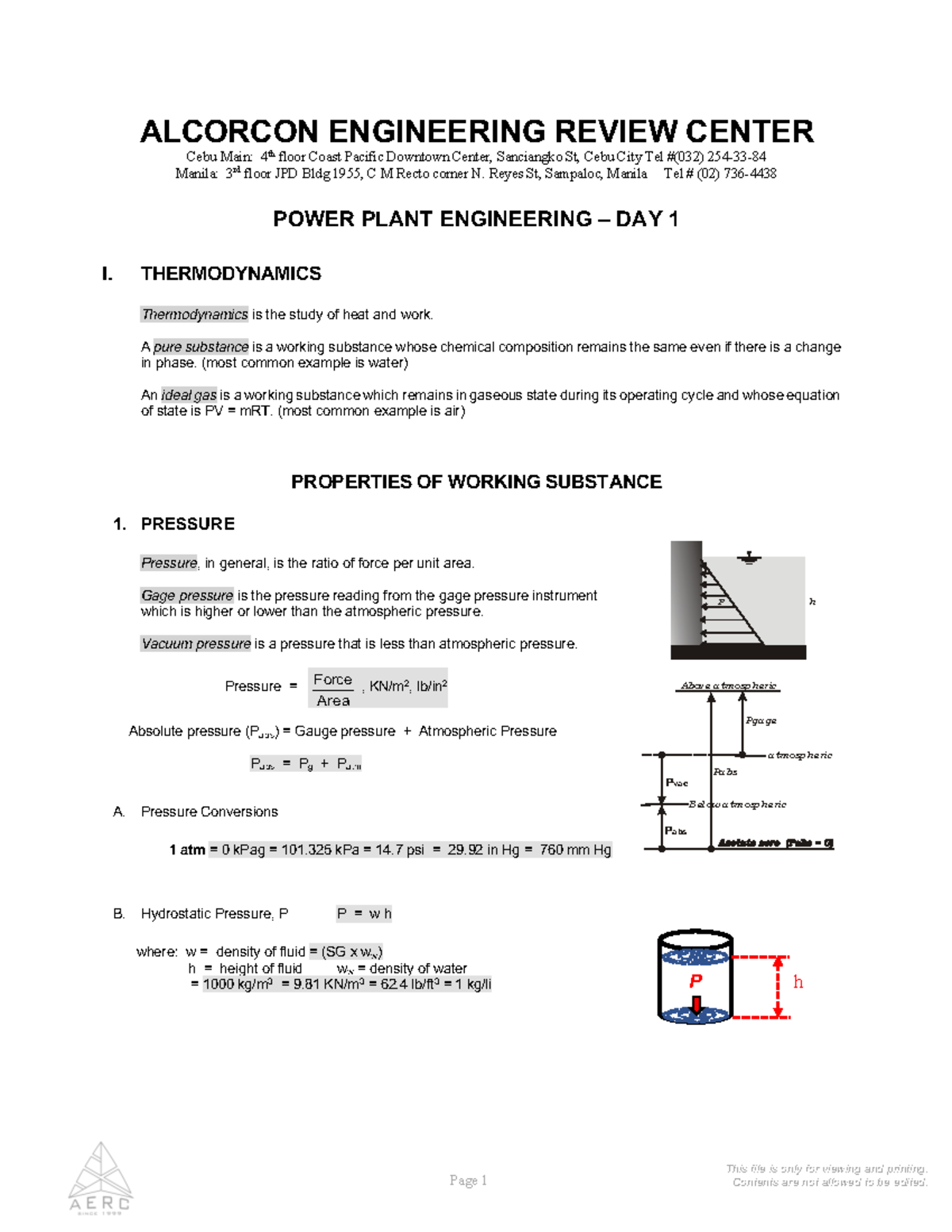 Power Plant Engineering (PE) Day 1 & 2 Notes - ALCORCON 2447839 - Studocu