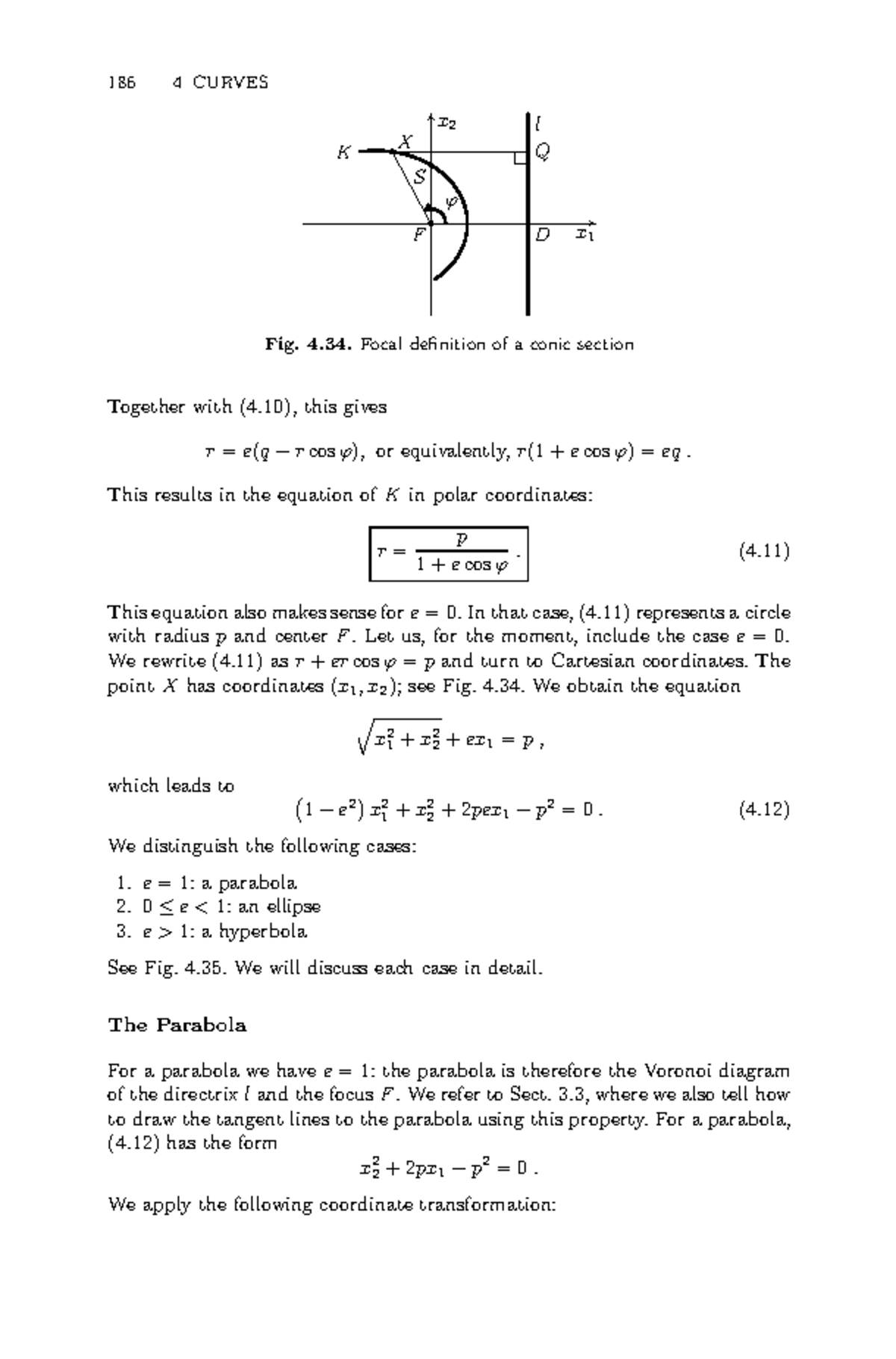 Plane and Solid Geometry-21 - 186 4 CURVES x 1 x 2 K l F X S φ D Q Fig ...