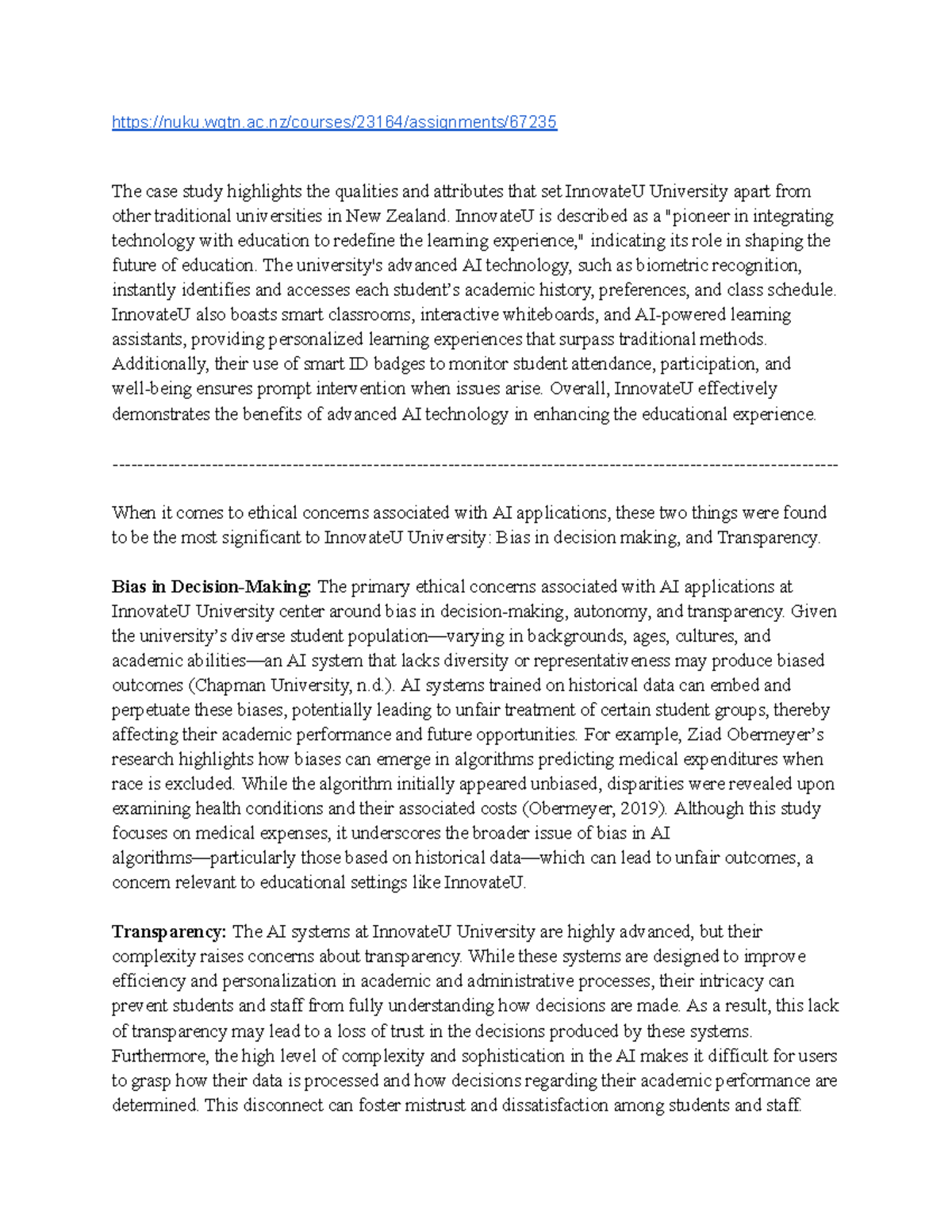 INFO101 Case Study - nuku.wgtn.ac/courses/23164/assignments/ The case ...