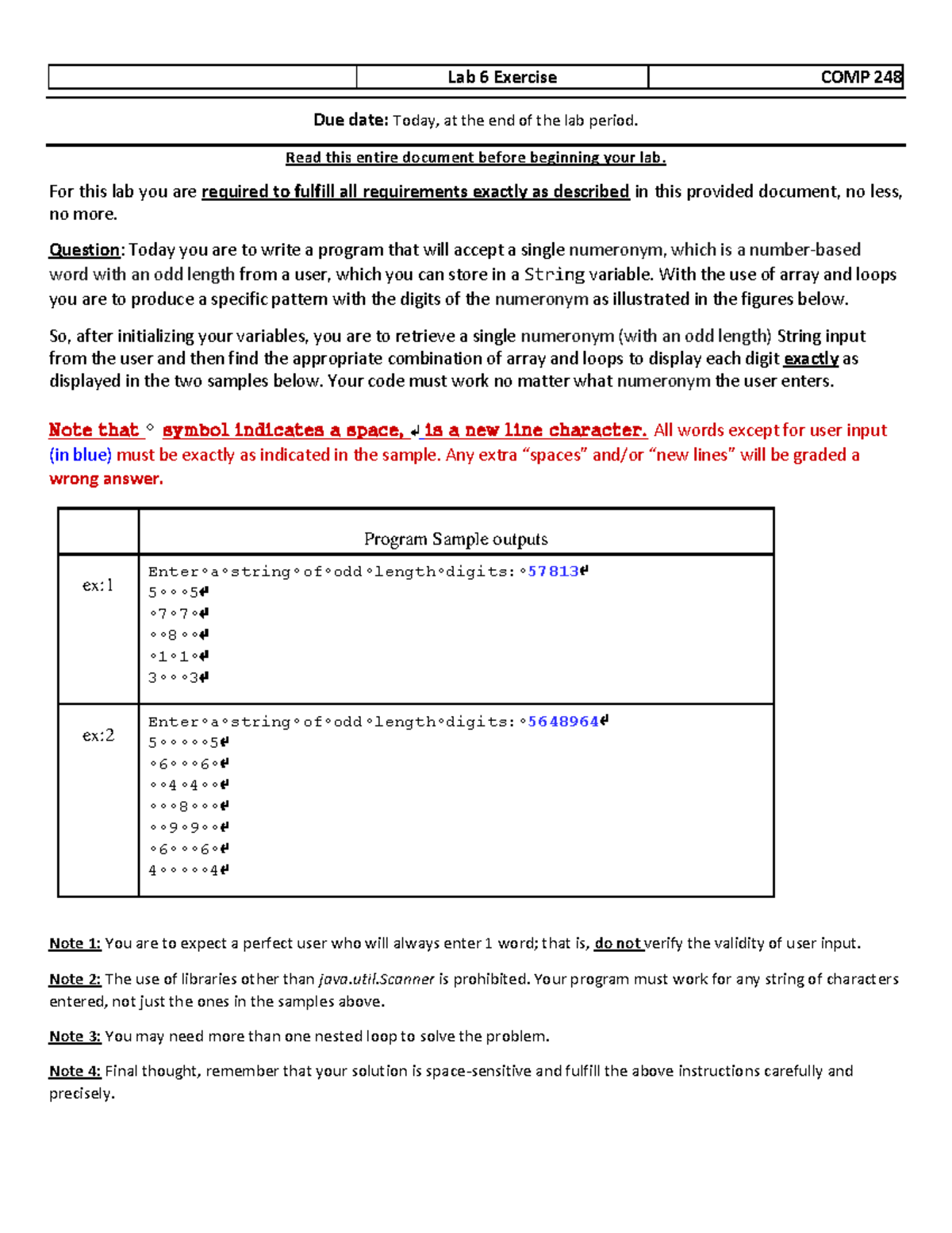 Prob-248 Lab 6 - Numeronym Pattern Program Instructions - Studocu