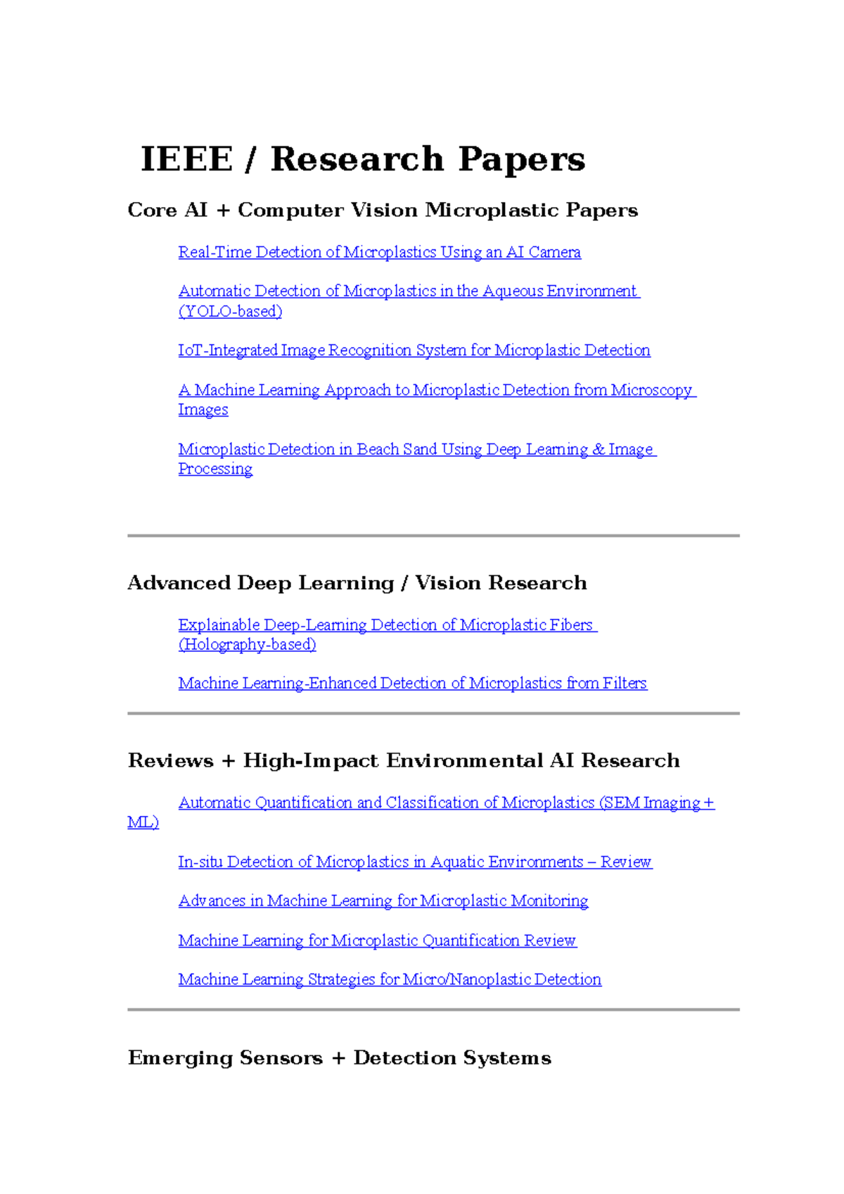 Research Papers on AI & Computer Vision for Microplastic Detection ...