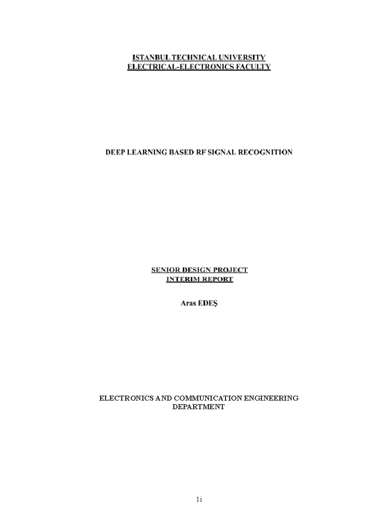 ELECTRONICS AND COMMUNICATION ENGINEERING 1i: RF Signal Recognition ...