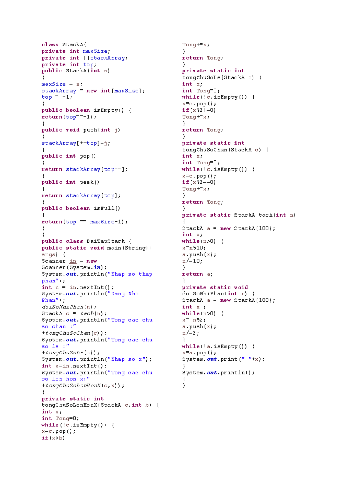 Cau2 CTDL GT - Stack and Linked List Implementations - Studocu